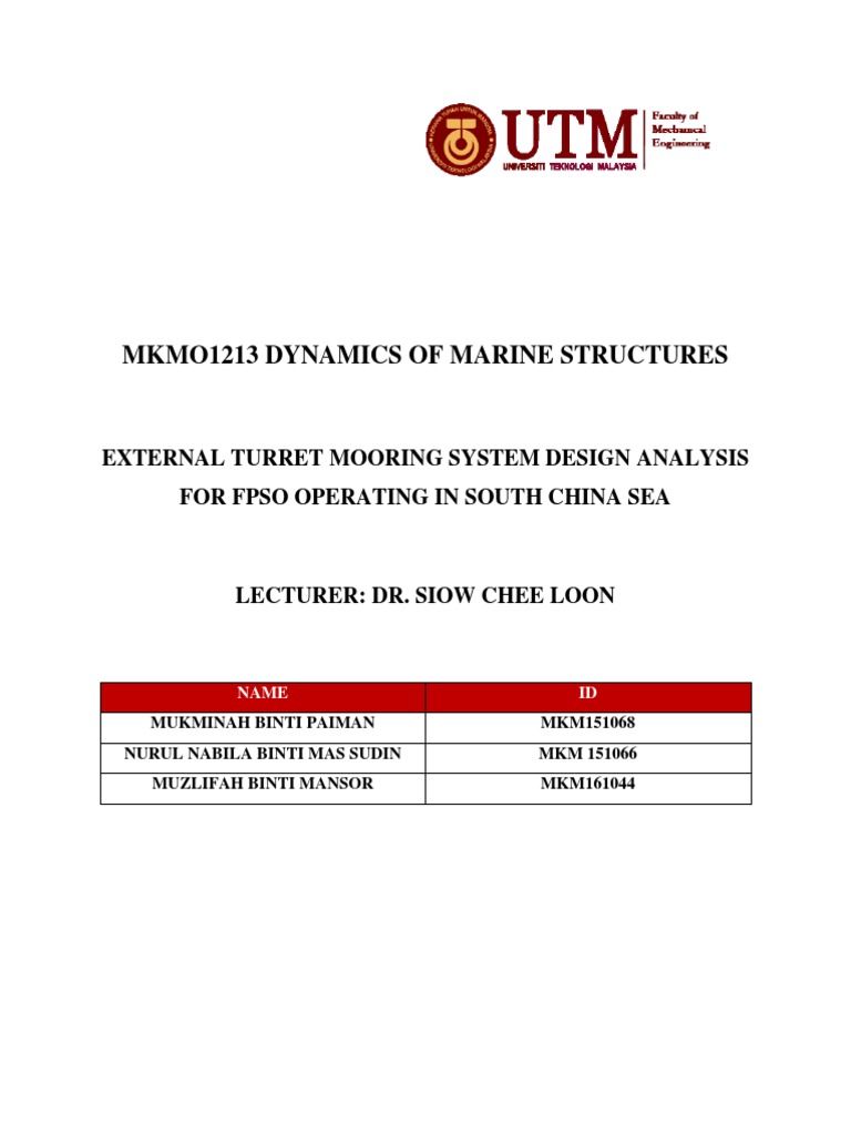 Turret Mooring System Analysis for FPSO | PDF | Rope | Anchor