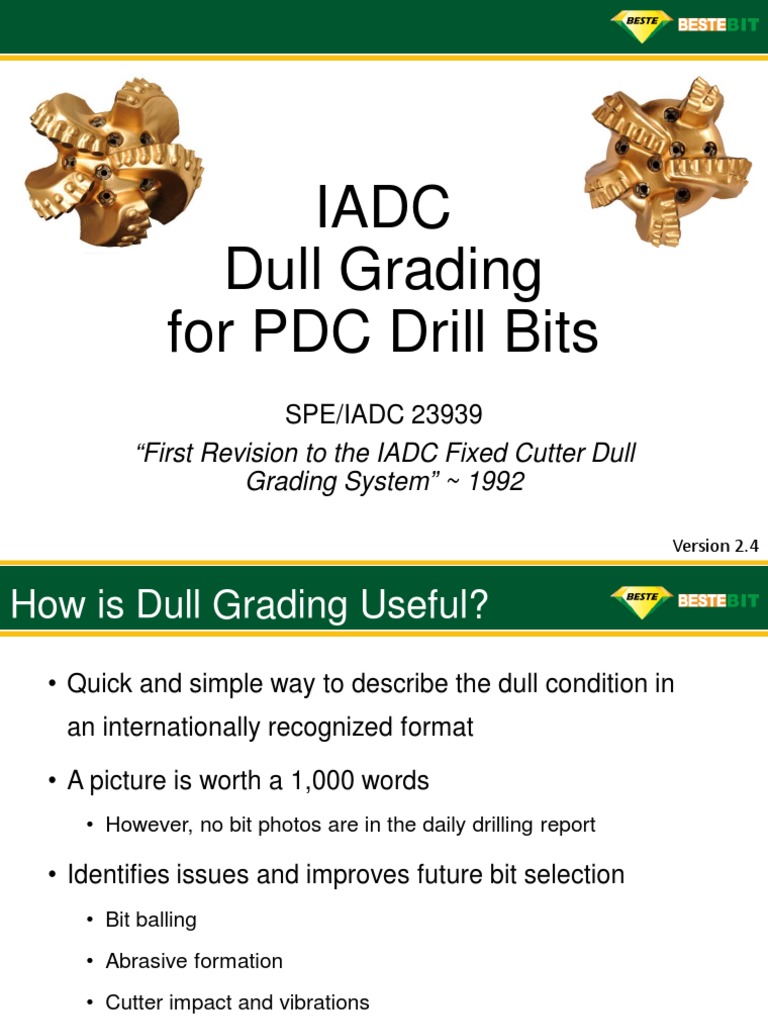 PDC Dull Grading Drilling Rig Engineering Tolerance