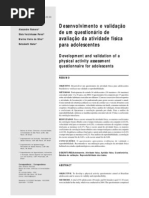 questionário de avaliação da atividade fisica para adolescentes