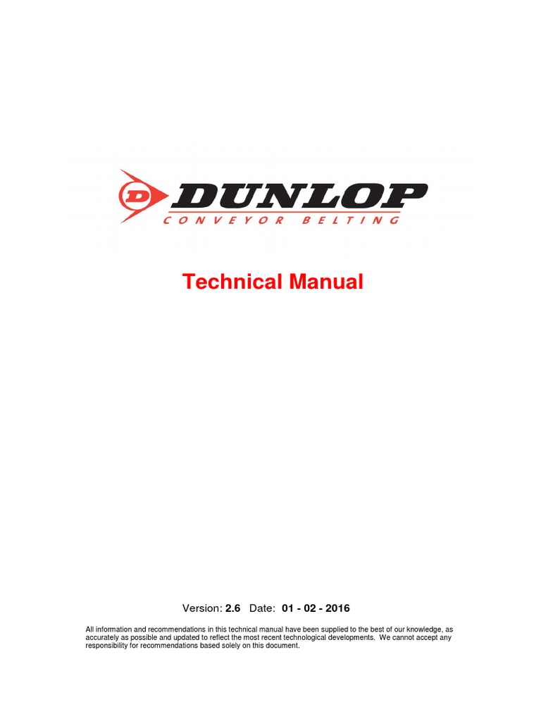 Dunlop Conveyor Belt Technical Manual | PDF | Belt (Mechanical) | Wear