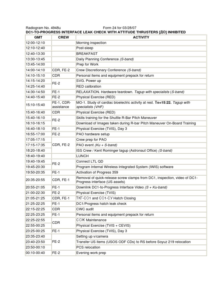 NASA 173102main 03 28 2007 TL | PDF | Nasa | Space Programs