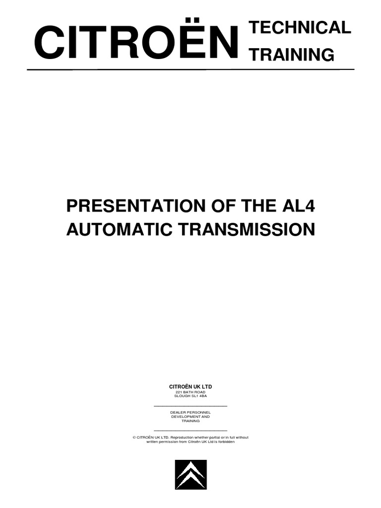 AL4 Transmission Technical Training | PDF | Automatic Transmission ...