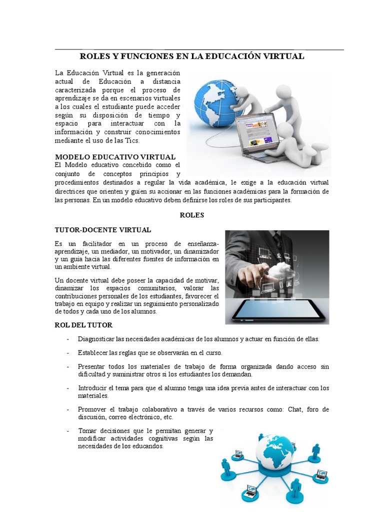 Roles en la Educación Virtual | PDF | Aprendizaje | Comunicación