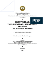 MARTINEZ ZARAGOZA (2001) Creatividad, Inpulsividad, Atención y Arousal. Del Resto Al Proceso (TESIS DOCTORAL)