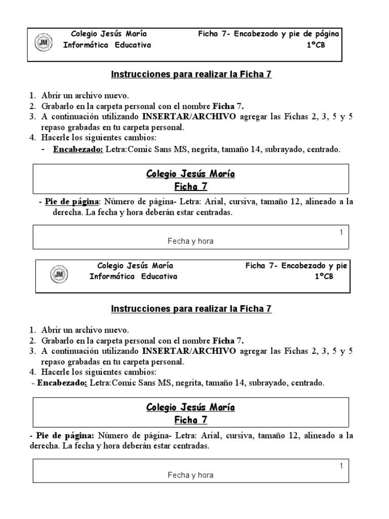 Ficha 7 Instrucciones | PDF