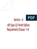 Section - 6 API Spec Q1 Ninth Edition Requirement (Clause: 1-4)