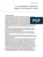 Obtinerea Si Procesarea Materiilor Prime Vegetale Si Animale La Nivel National