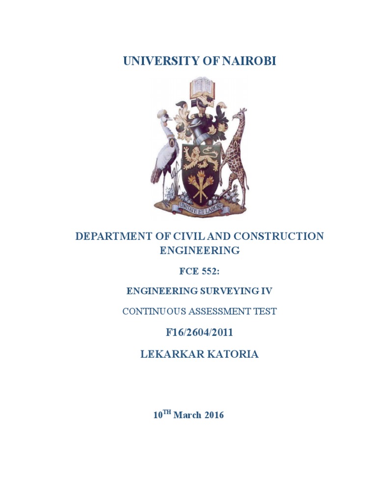 Engineering Surveying Techniques at UON | PDF | Science & Mathematics