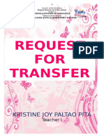 Request FOR Transfer: Kristine Joy Paltao Pita