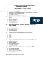 Cuestionario para Vigias de Trabajos en Caliente