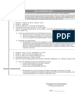 CS Form No. 212 Attachment - Work Experience Sheet