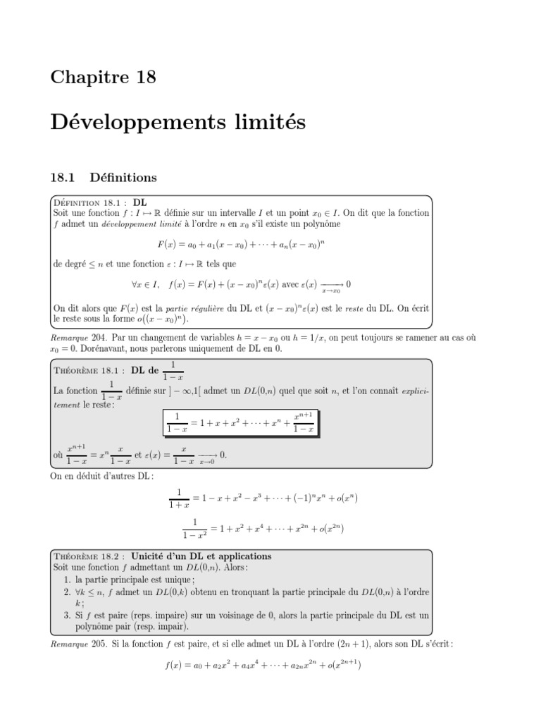 Développements limités en mathématiques PDF Tangente (géométrie — free download
