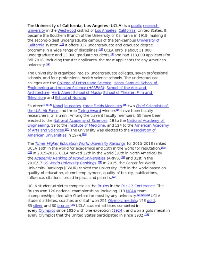 Times Higher Education World University Rankings (ARWU) PDF University Of California