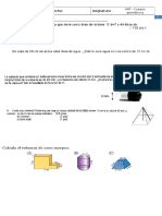 Examen Cuerpos Geométricos 3 ESO