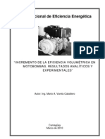 Incremento de La Efic. Volumétrica en Motobombas. Resultados Analíticos y Experimentales