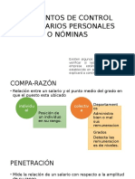 Elementos de Control de Salarios Personales o Nóminas