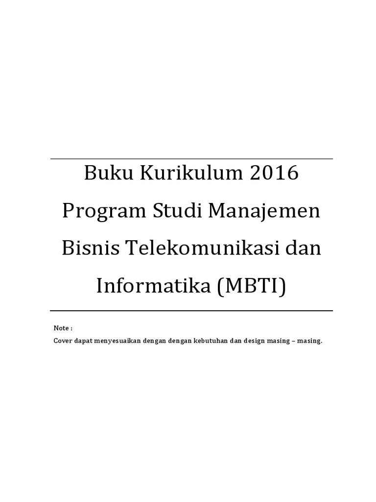 Buku Kurikulum 2016 MBTI