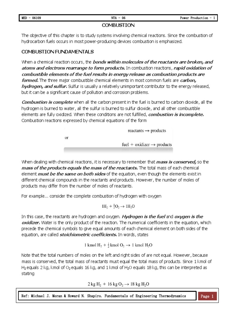 Combustion Notes 2 Combustion Fuels