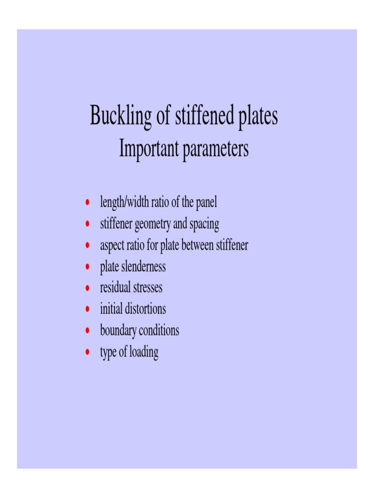 Buckling Analysis of Stiffened Plates | PDF | Buckling | Solid Mechanics
