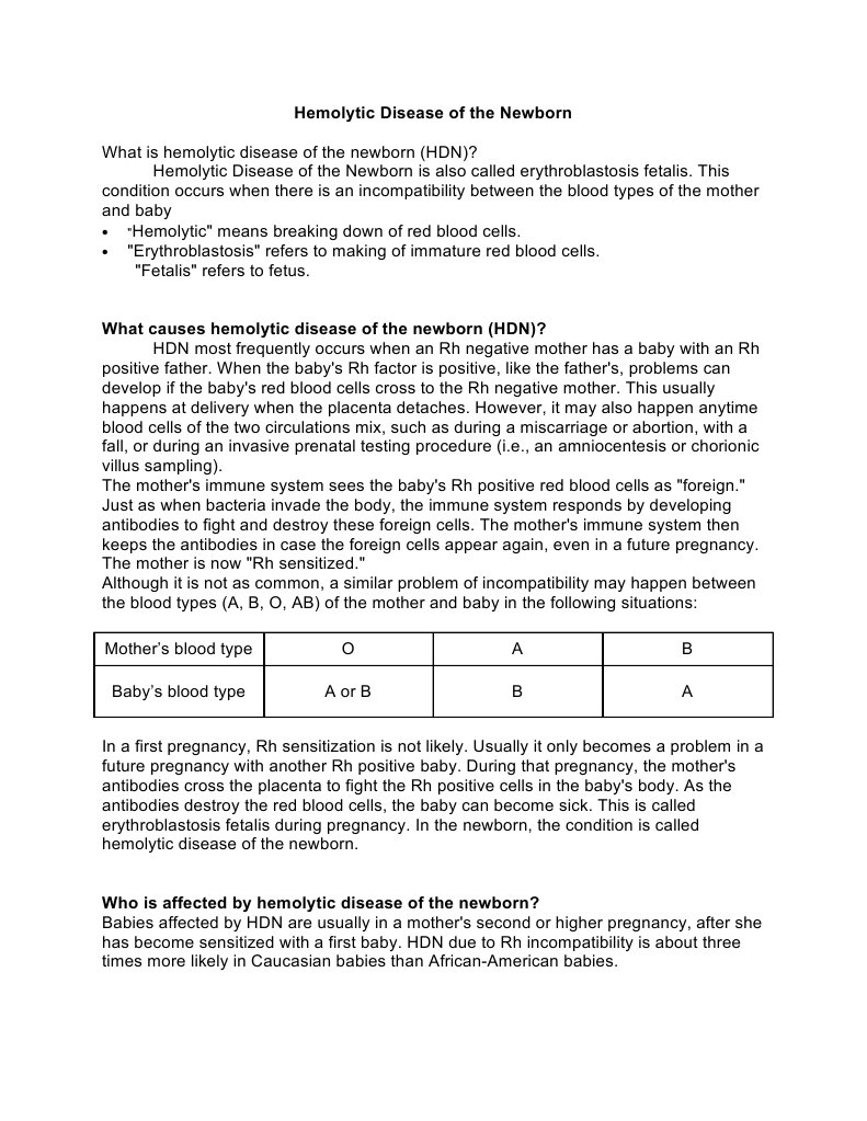 Understanding Hemolytic Disease of Newborn | PDF | Obstetrics | Motherhood