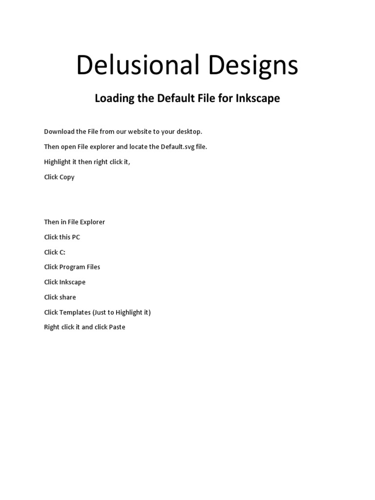 Inkscape Default File Setup Guide | PDF