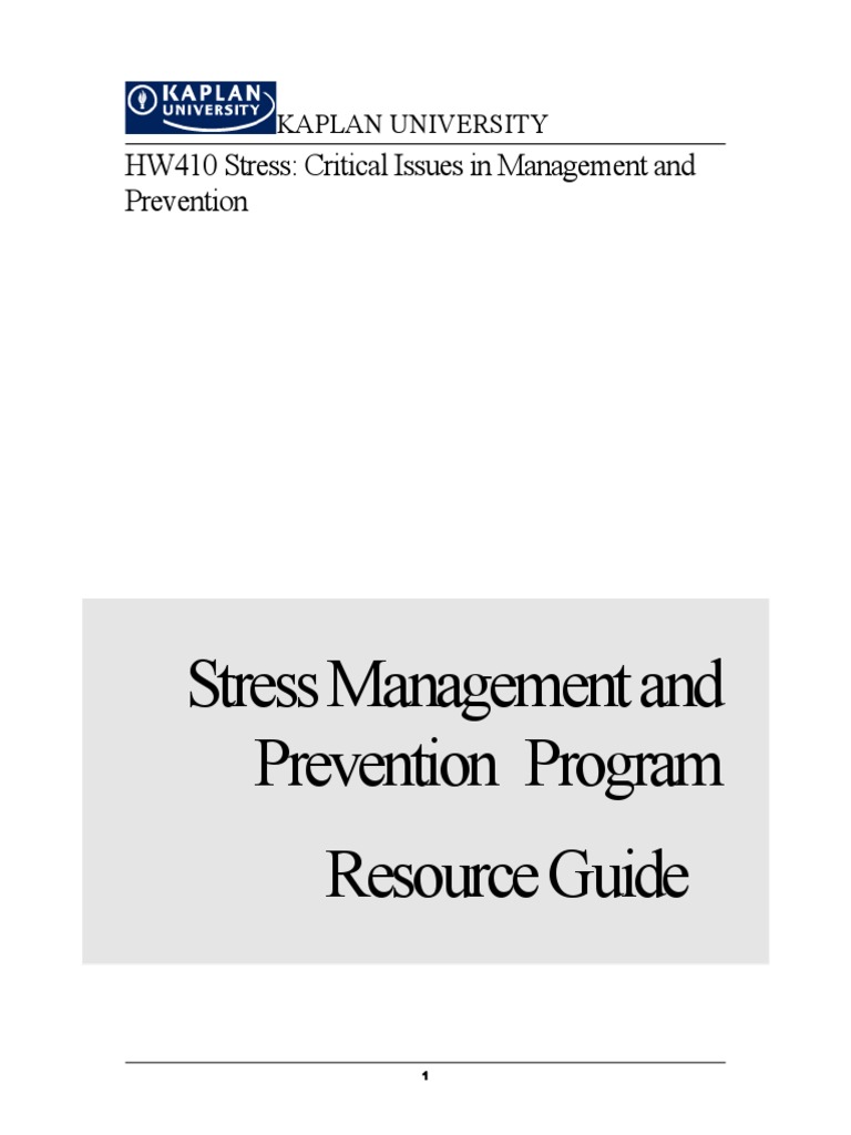 Stress Management Resource Guide | PDF | Stress (Biology) | Coping ...