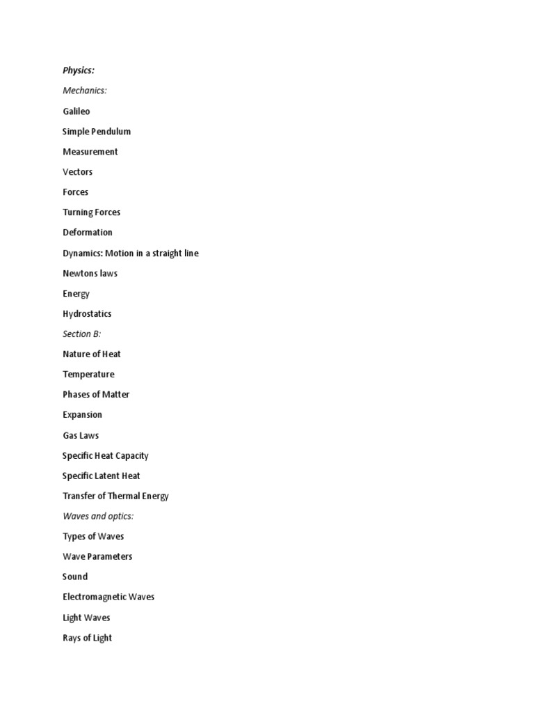 Physics Topics | PDF | Waves | Physics