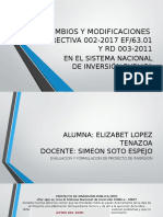 Cambios y Modificaciones