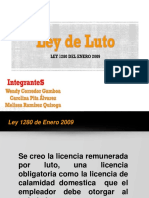 Licencia por luto ley 1280 de 2009