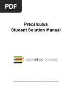 Precalculus Student Solution Manual