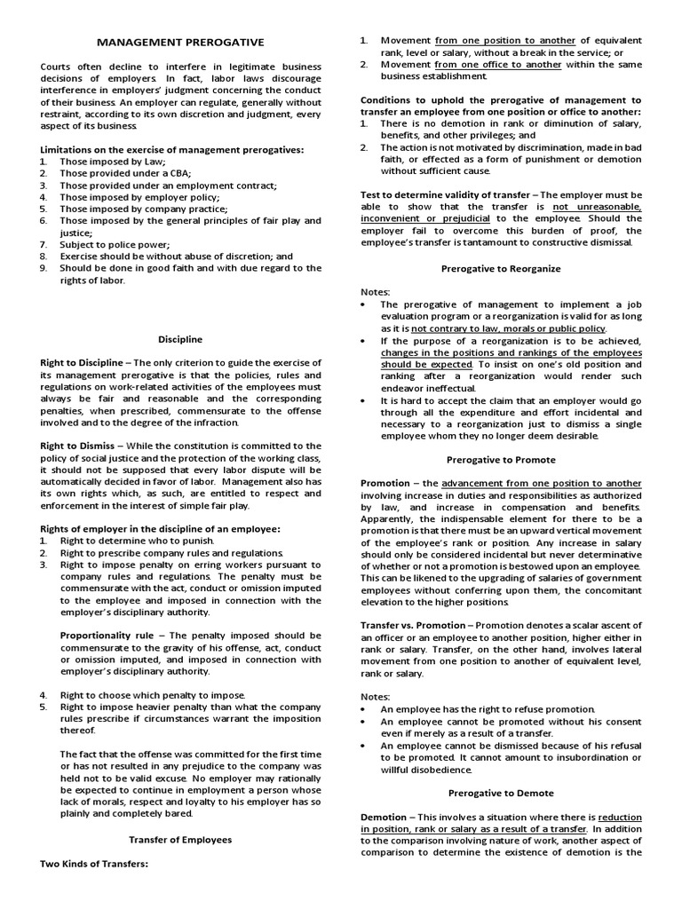 MGT Prerogative | PDF | Employment | Justice