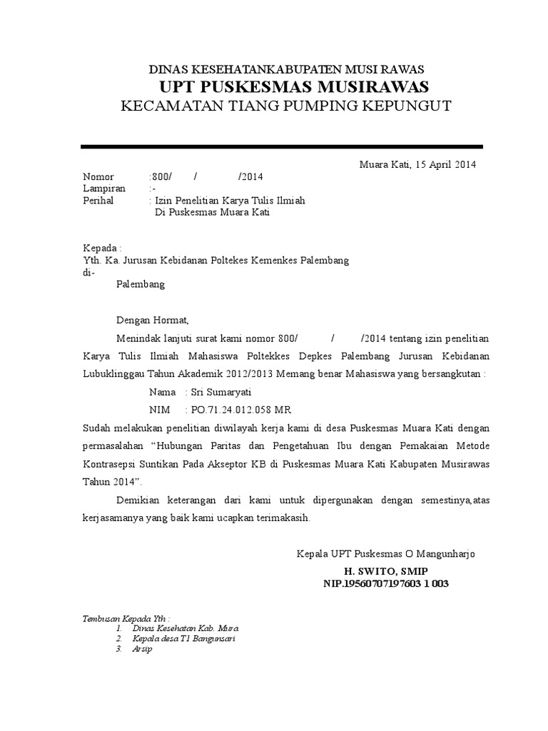 Surat Balasan Penelitian