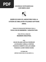 Diseño de Guías de Laboratorio Para La Cátedra de Simulación Utilizando Software Arena. Facultad de Ingeniería y Arquitectura Ingeniero Industrial