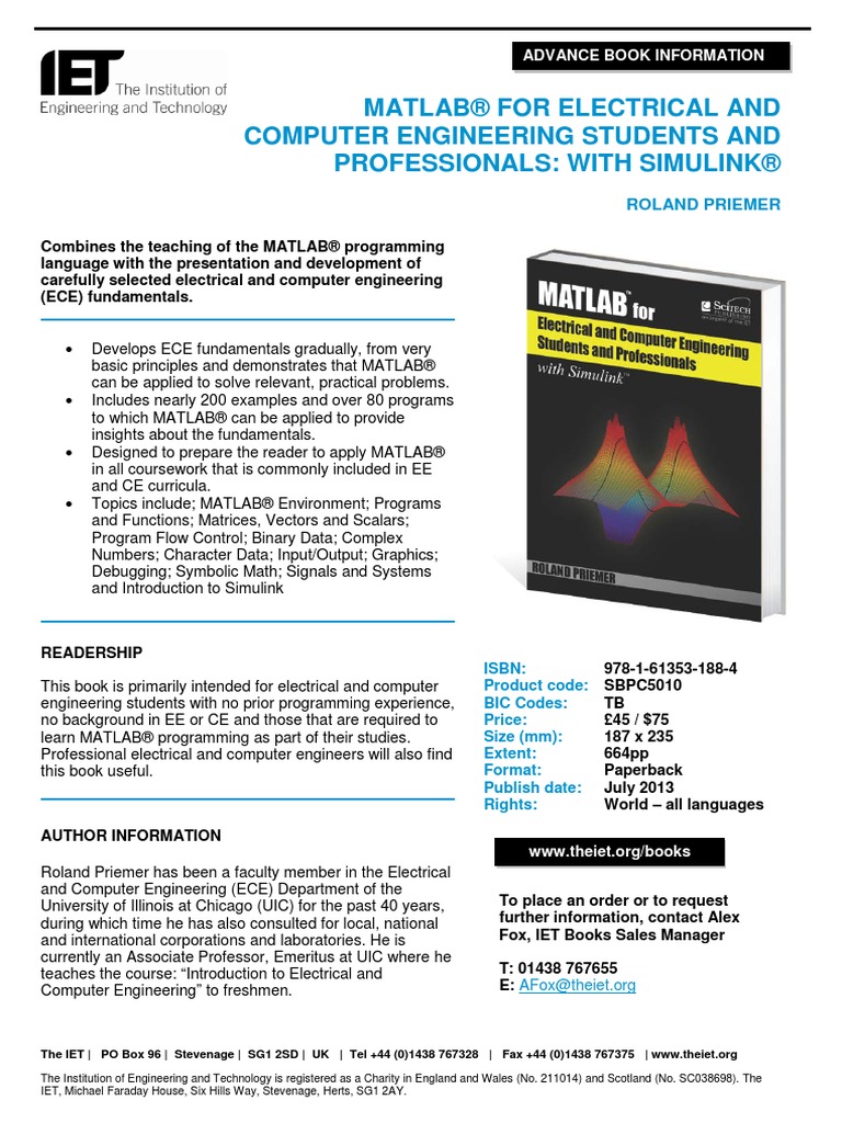 ABI MATLAB For Electrical and Computer Engineering Students and ...