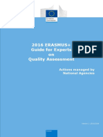 2016 ERASMUS+ Guide For Experts On Quality Assessment: Actions Managed by National Agencies