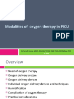 Modalities of Oxygen Therapy in PICU: DR Suresh Kumar. MBBS, MD, FIAP (PCC), DNB, PGDS, DM (Fellow, PCC)