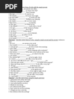 Exercises on Present tense