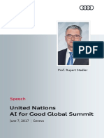 Speech Rupert Stadler at AI for Good Global Summit