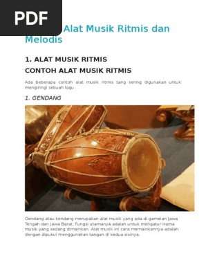 Gendang Termasuk Alat  Musik  Ritmis  Atau Melodis BLENDER KITA