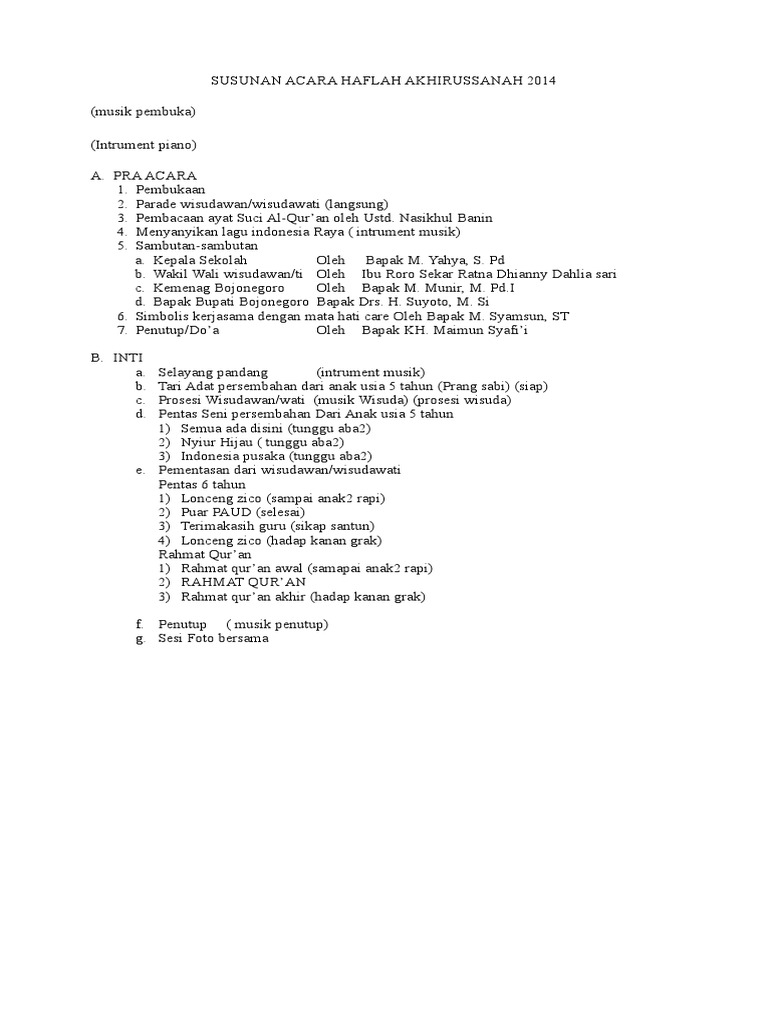 Susunan Acara Haflah Akhirussanah 2014 2