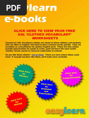 eal worksheets pdf trousers clothing