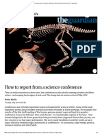 How To Report From A Science Conference - Robin McKie - Science - The Guardian