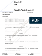 Weekly Test GR-10 Polynomials Paper-2