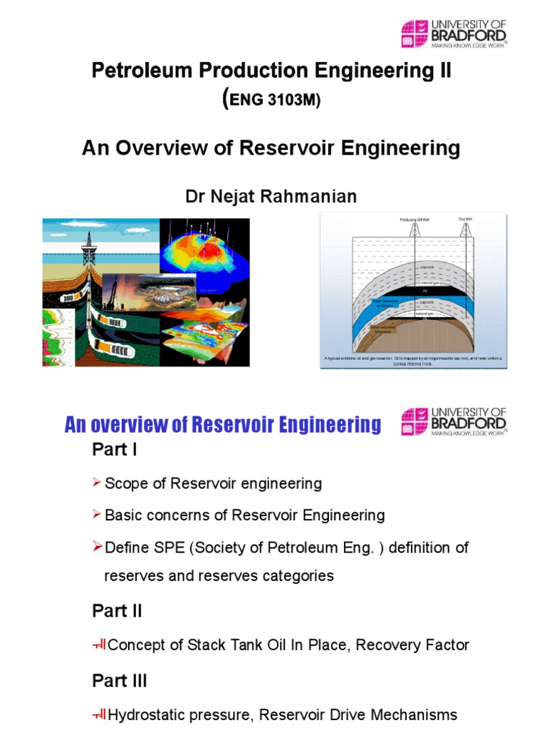 Reservoir Engineering Overview Guide | PDF | Petroleum Reservoir | Pressure
