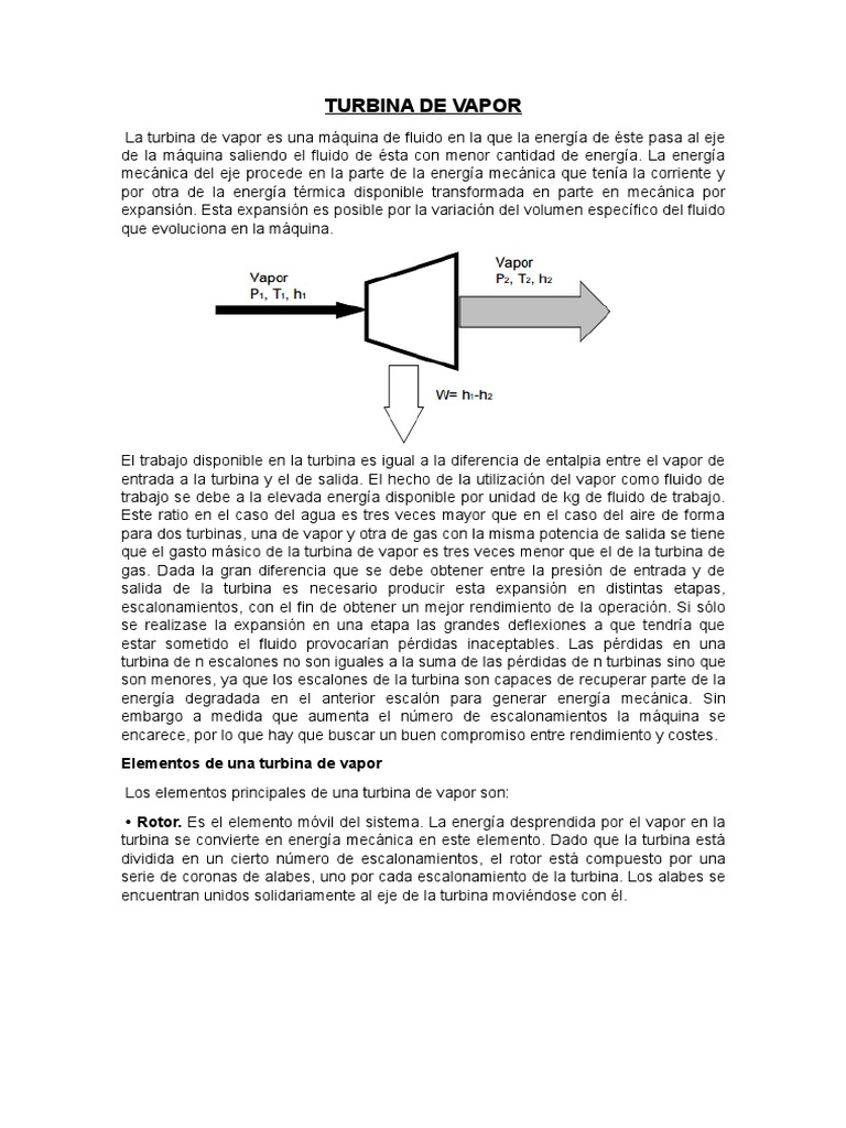 Funcionamiento y Partes de Turbinas de Vapor | PDF | Turbina | Gases