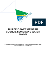 Building Over or Near Council Sewer and Water Mains Guidelines