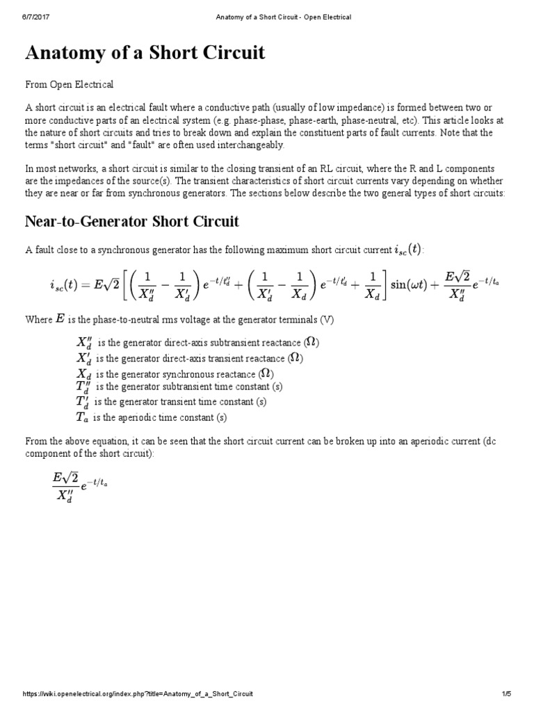 Understanding Short Circuits in Electrical Systems | PDF | Electrical ...