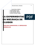 La Experimentación en Mecánica de Fluidos: Analisis Dimensional & Semejanza Hidraulica