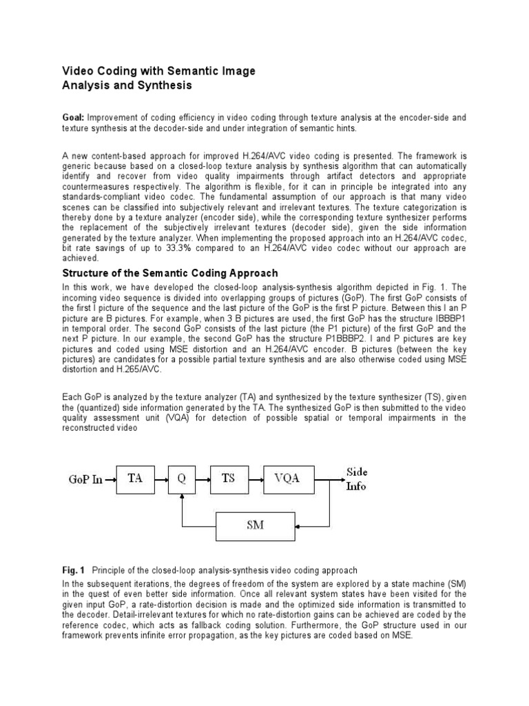 Efficient Video Coding via Texture Analysis | PDF | Data Compression ...