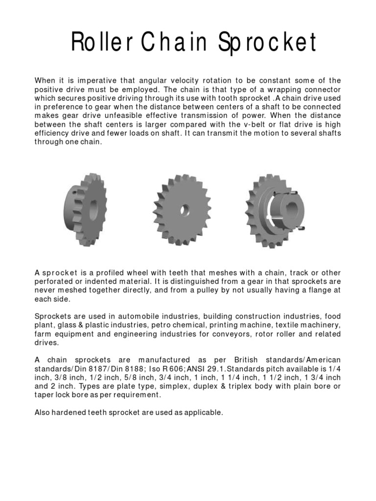 Sprocket PDF PDF Transmission (Mechanics) Gear